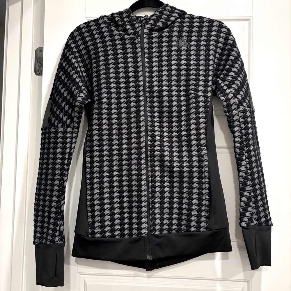 Adidas Ultra Energy Houndstooth Running Jacket Womens Small Layering Activewear